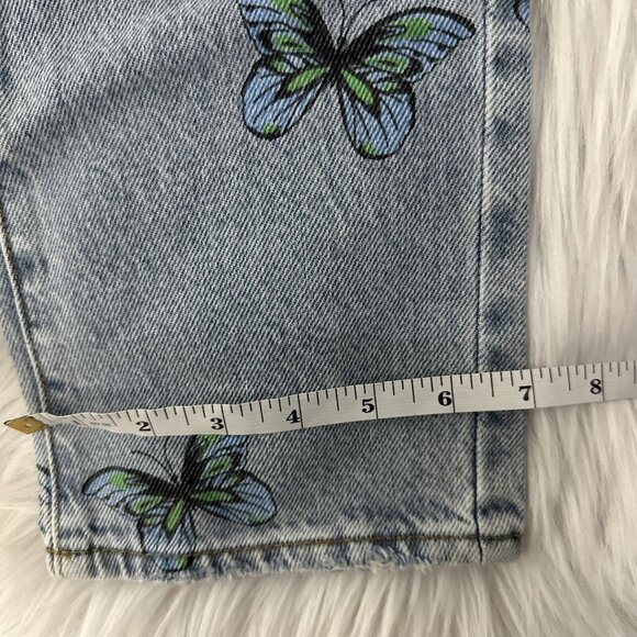 PACSUN womens NWT Dad Jeans Butterfly pattern 22 light wash y2k - Picture 11 of 16